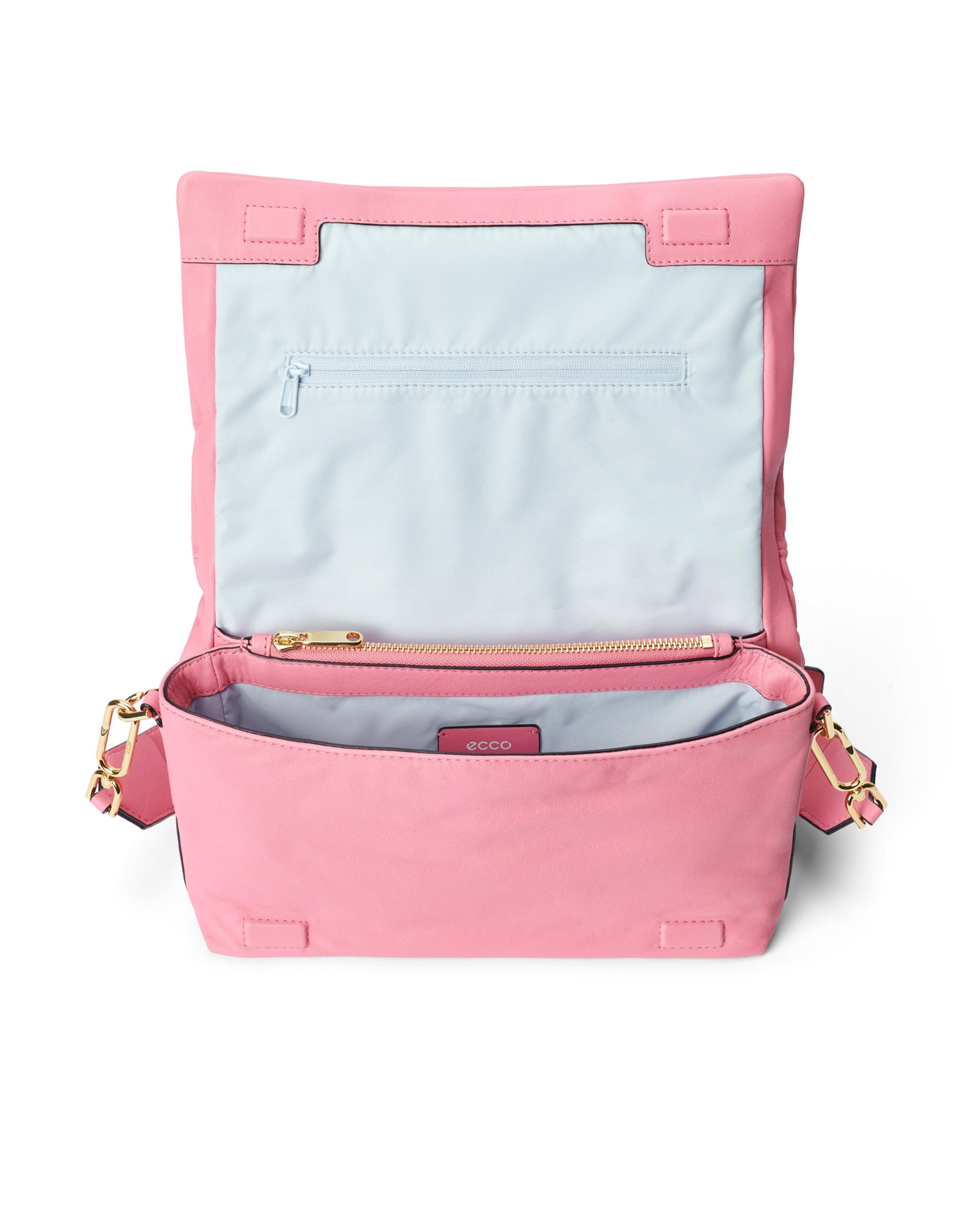 ECCO® Pinch Soft Large Leather Crossbody Bag - Pink - Inside