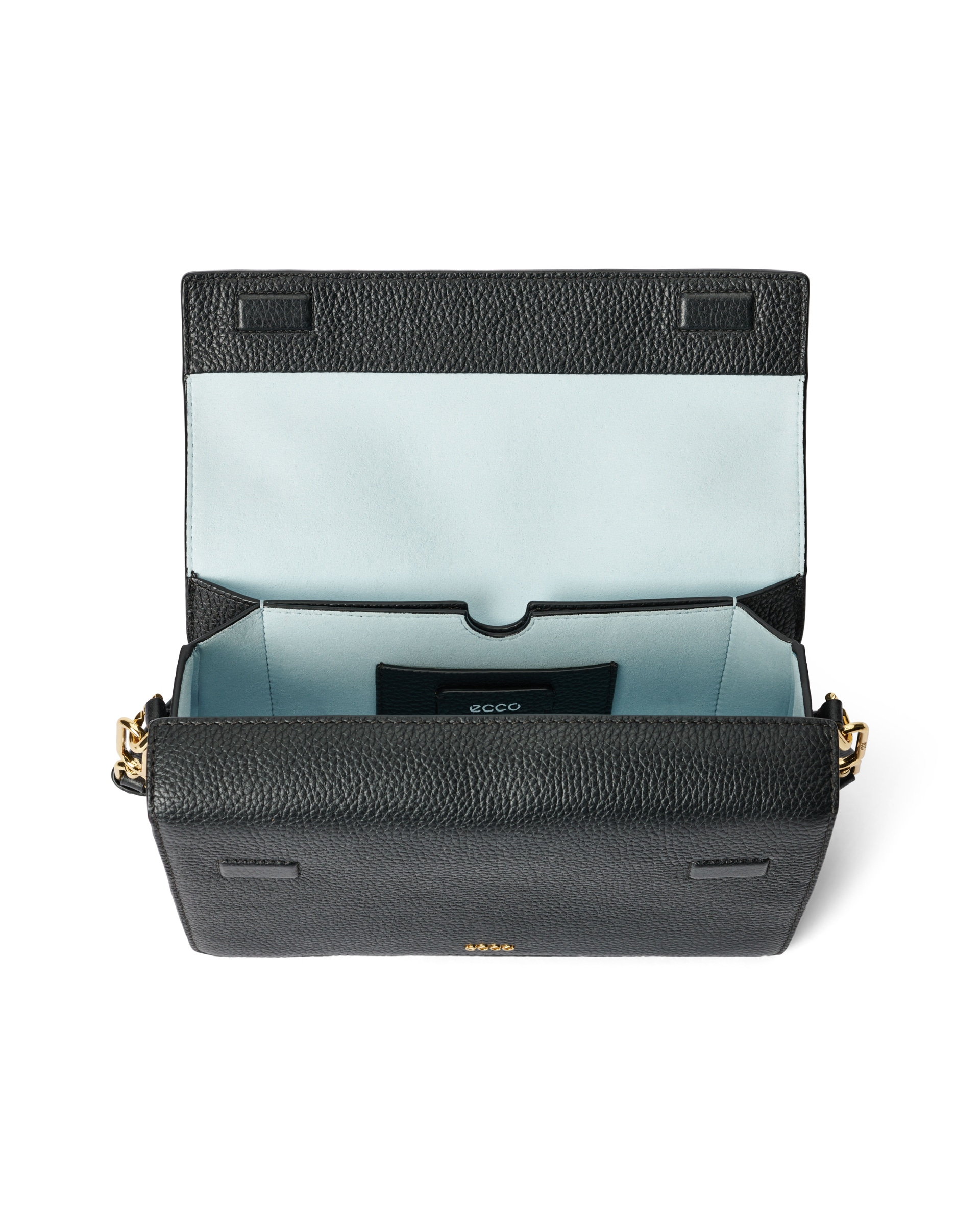 ECCO® Pinch Large Pebbled Leather Pinch Crossbody Bag - Black - Inside
