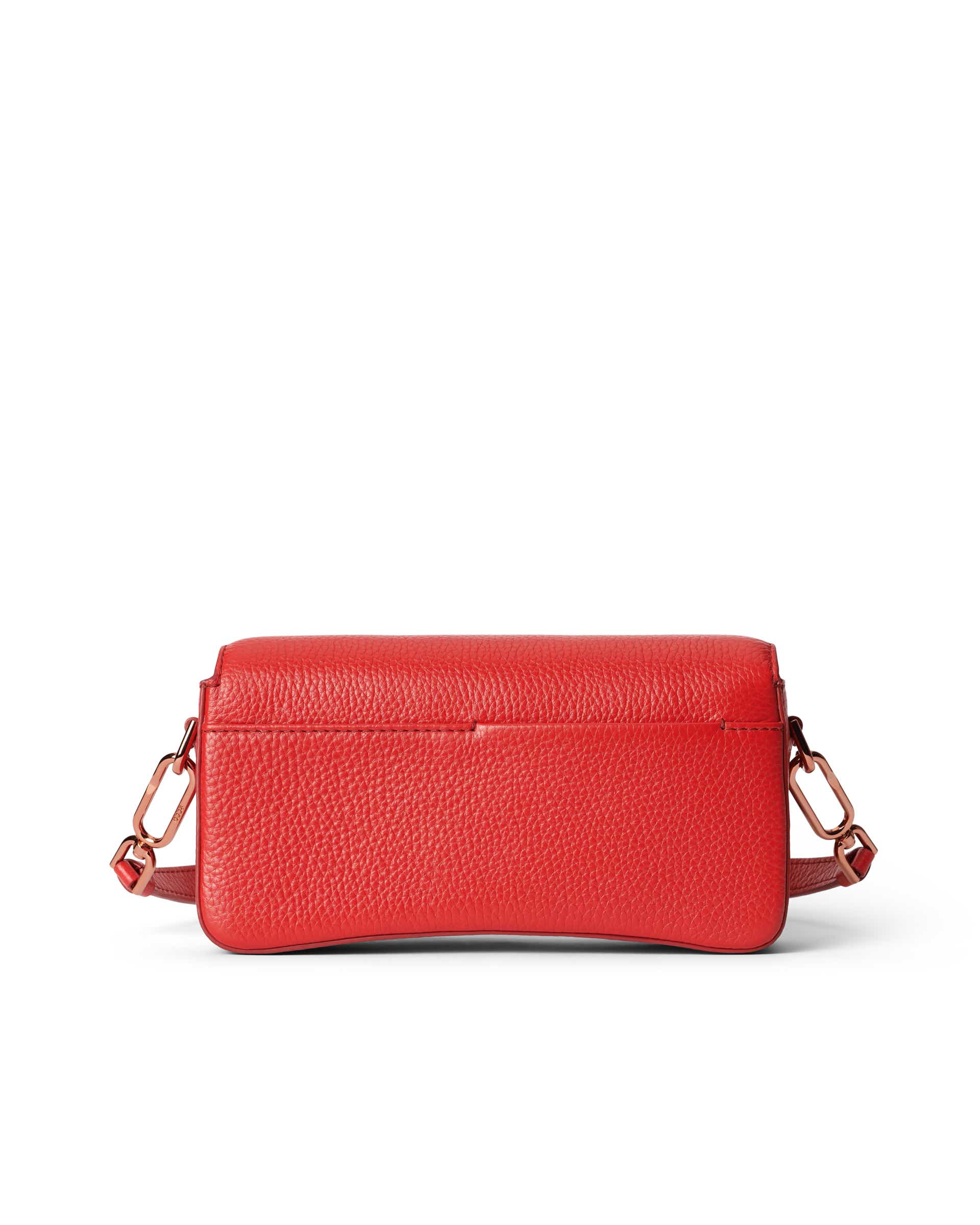 ECCO® Pinch Small Pebbled Leather Shoulder Bag - Red - Back
