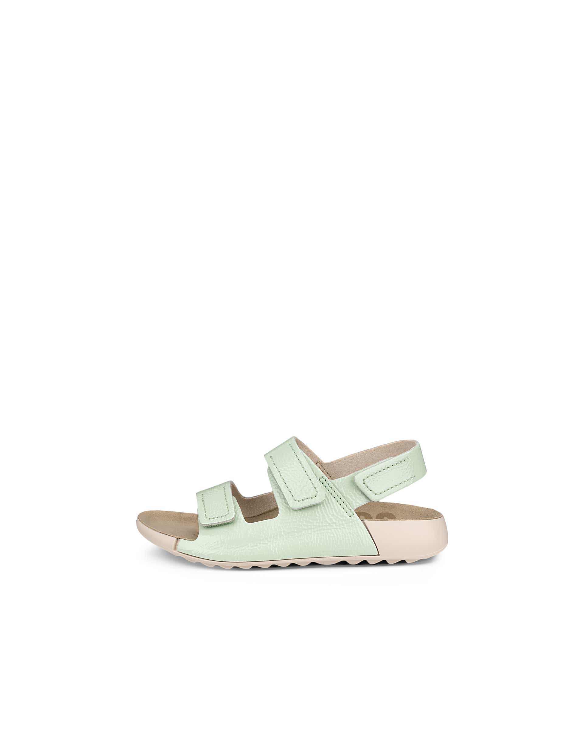 Kids' ECCO® Cozmo Leather Two Strap Sandal - Green - Outside