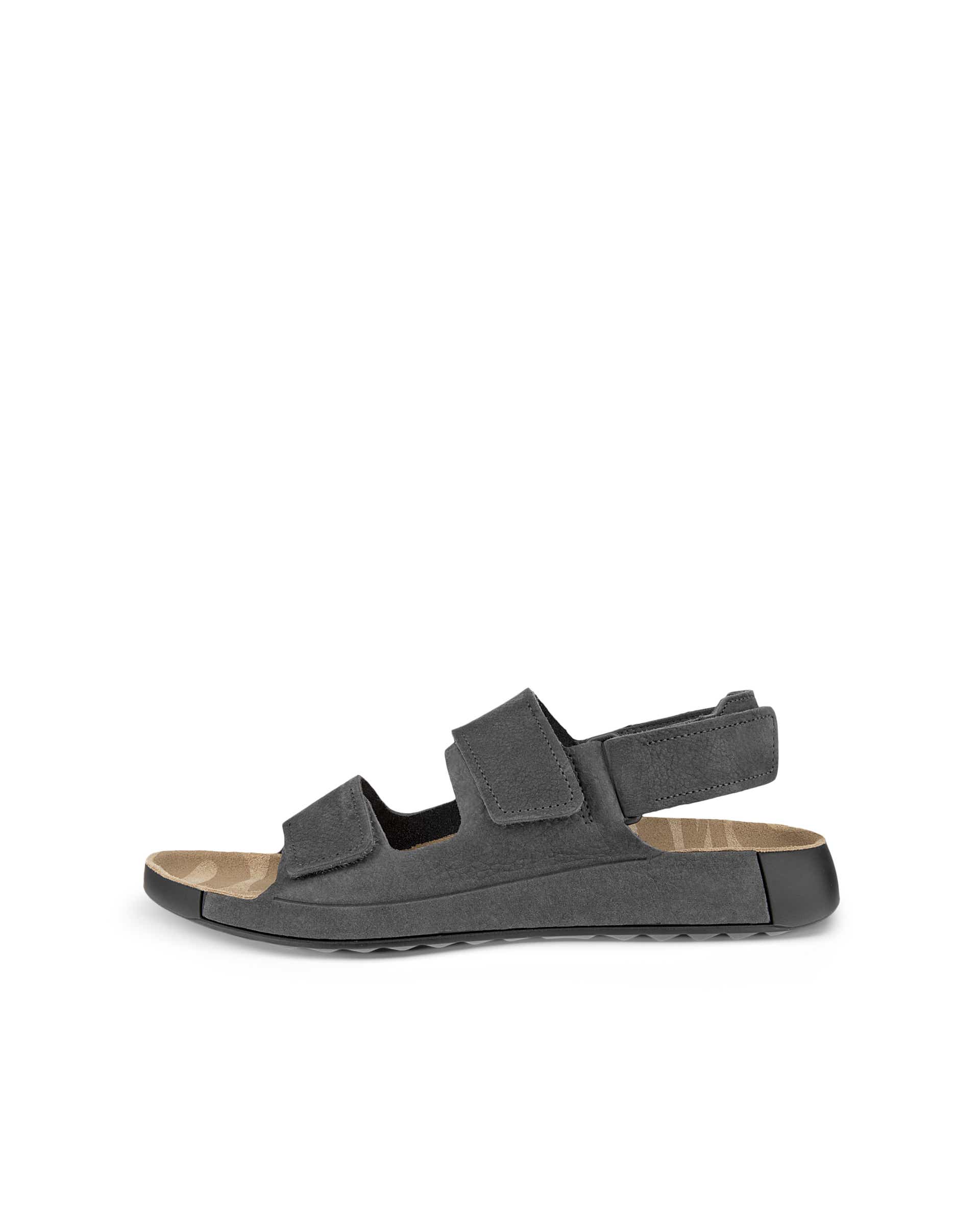 Men's ECCO® Cozmo Leather Two Strap Sandal - Black - Outside