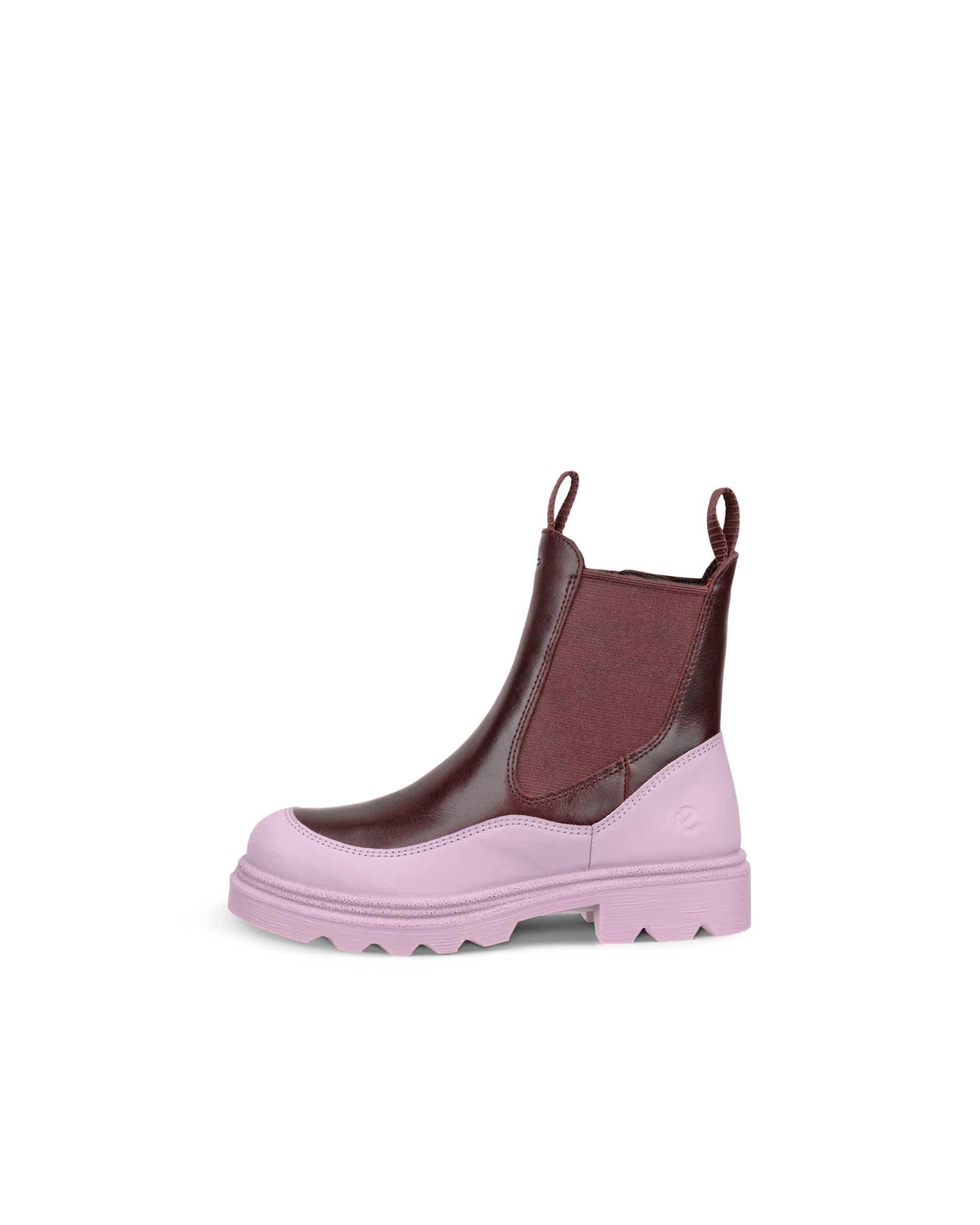 Kids' ECCO® Grainer Leather Chelsea Boot - Multicolor - Outside