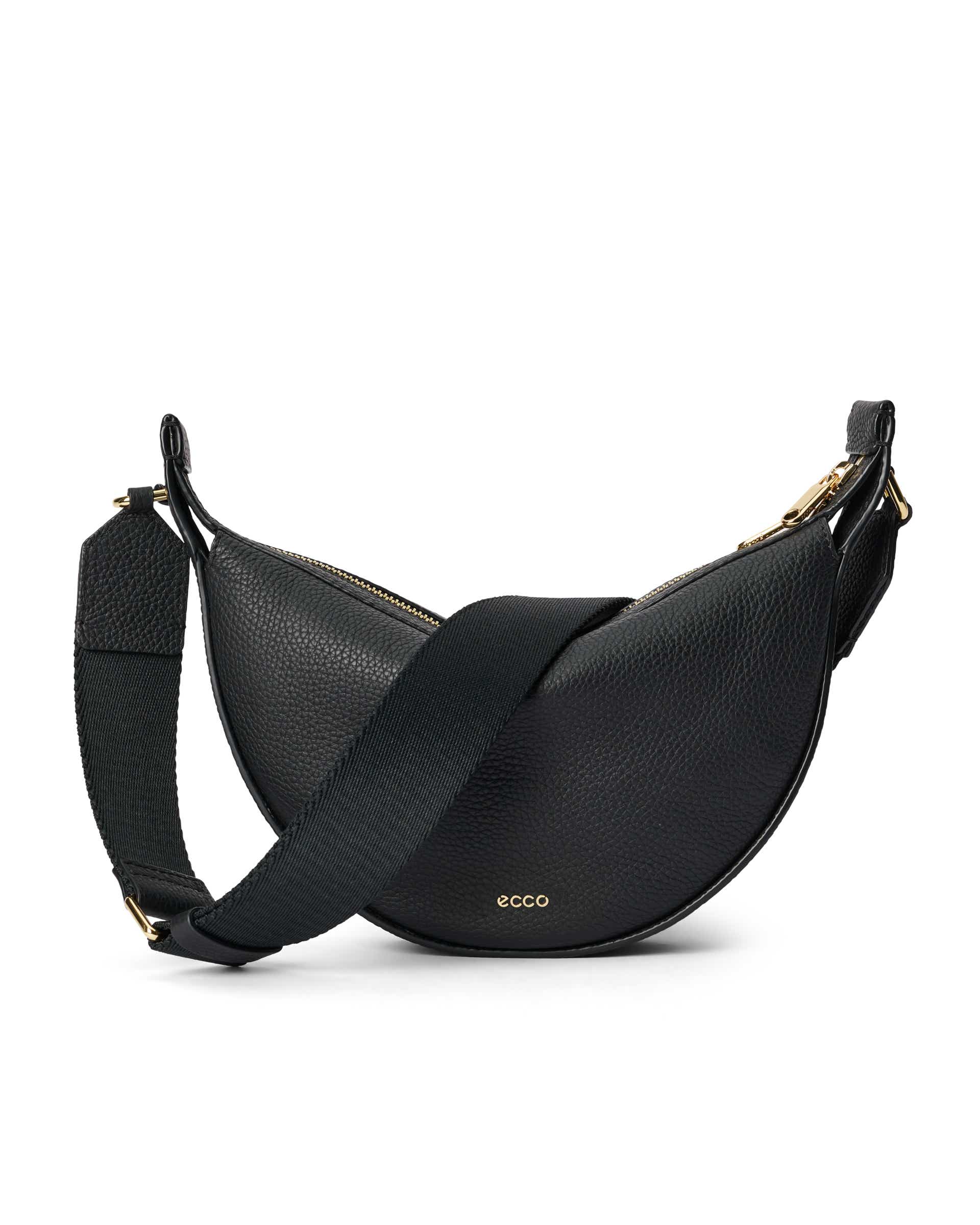 ECCO® Fortune Pebbled Leather Crossbody Bag - Black - Main