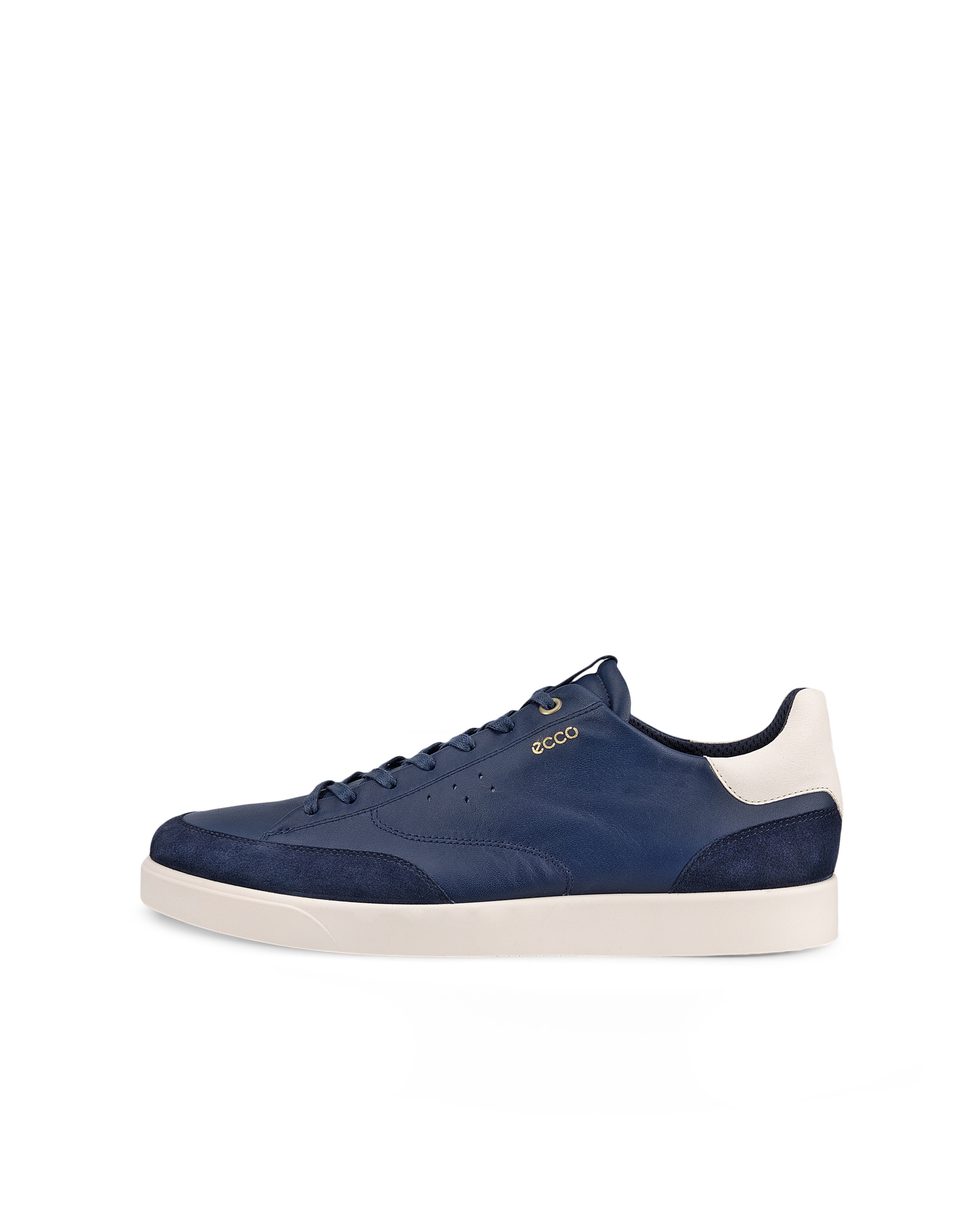 Men's ECCO® Street Lite Leather Sneaker - Blue - Outside