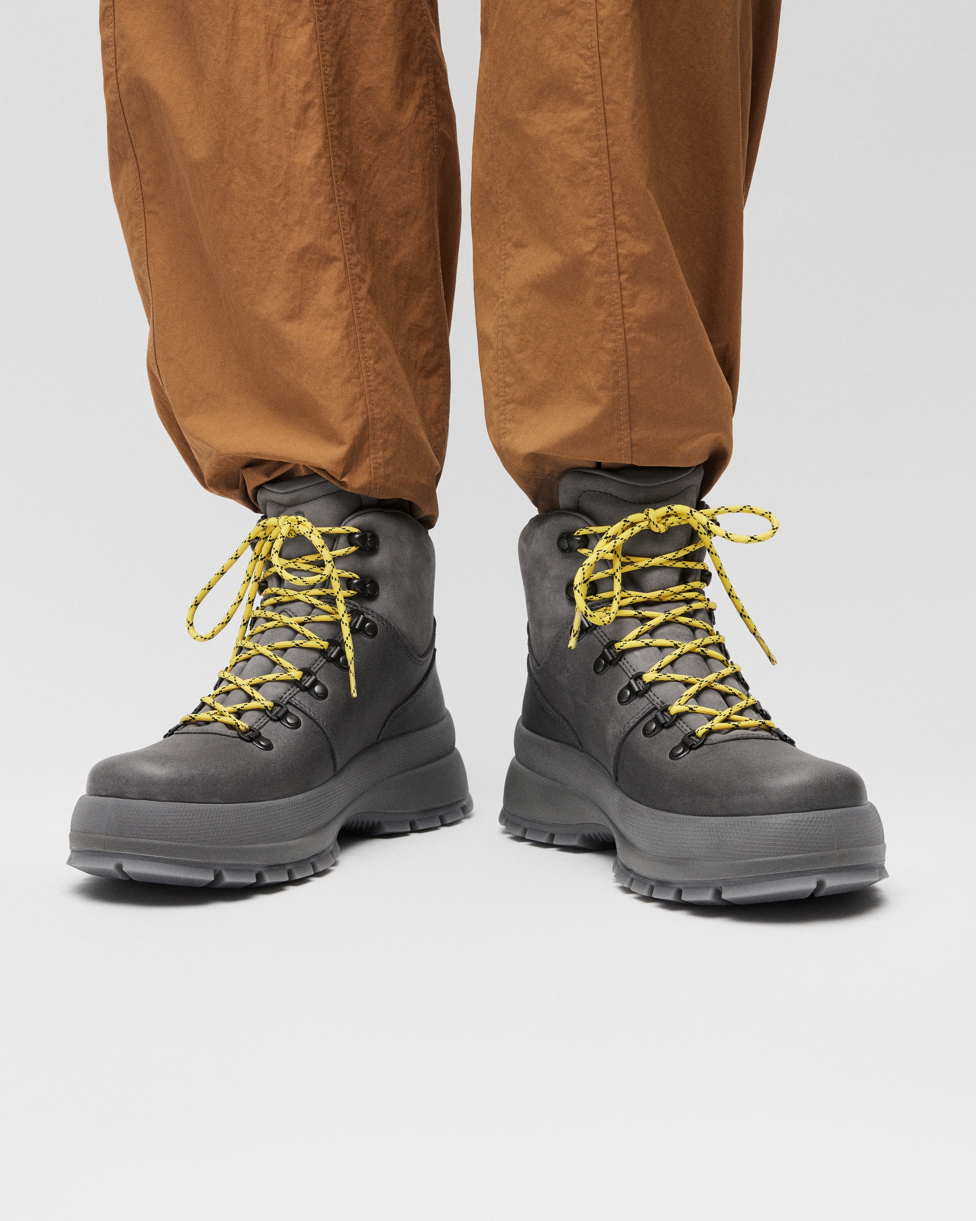 Men's ECCO® Track 30 Leather Waterproof Lace-Up Boot - Grey - Lifestyle image-1