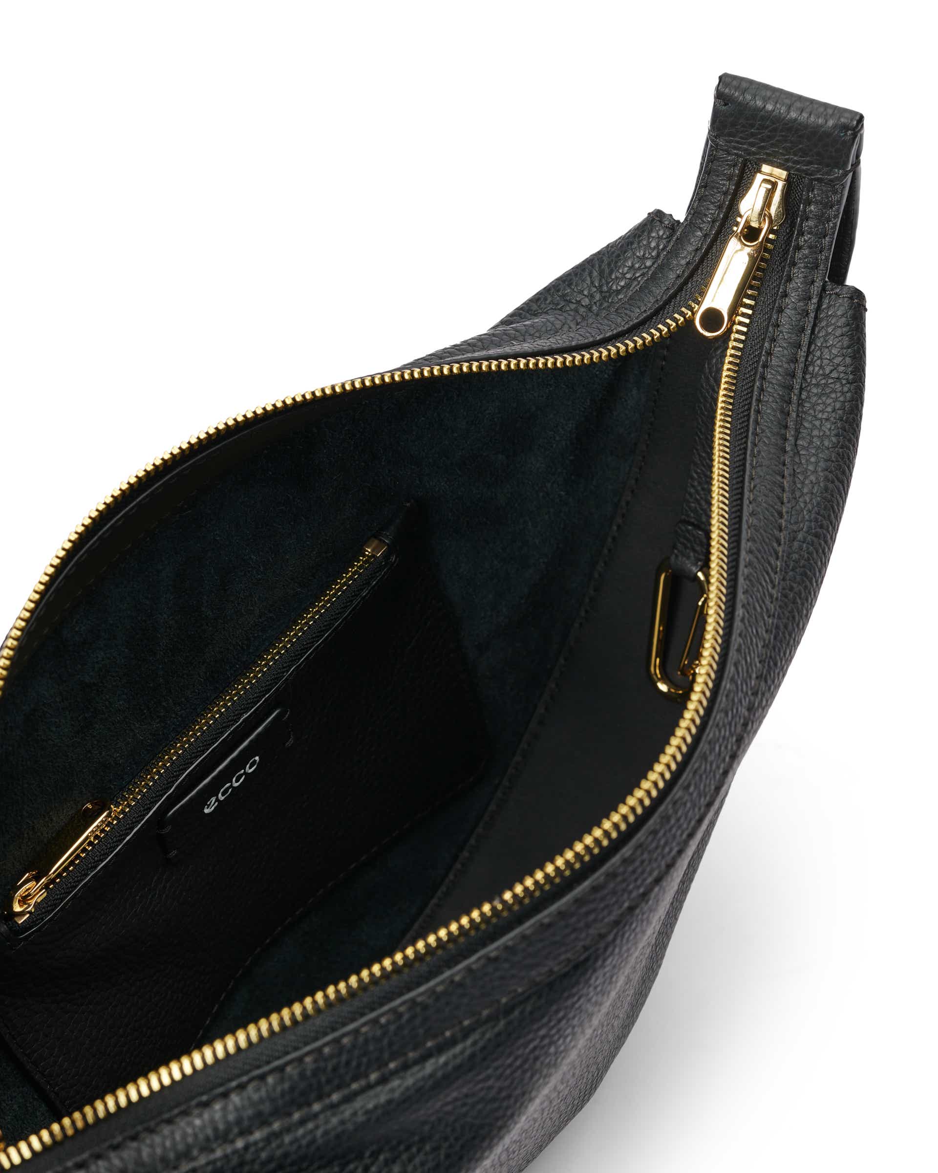 ECCO® Fortune Soft Pebbled Leather Shoulder Bag - Black - Inside