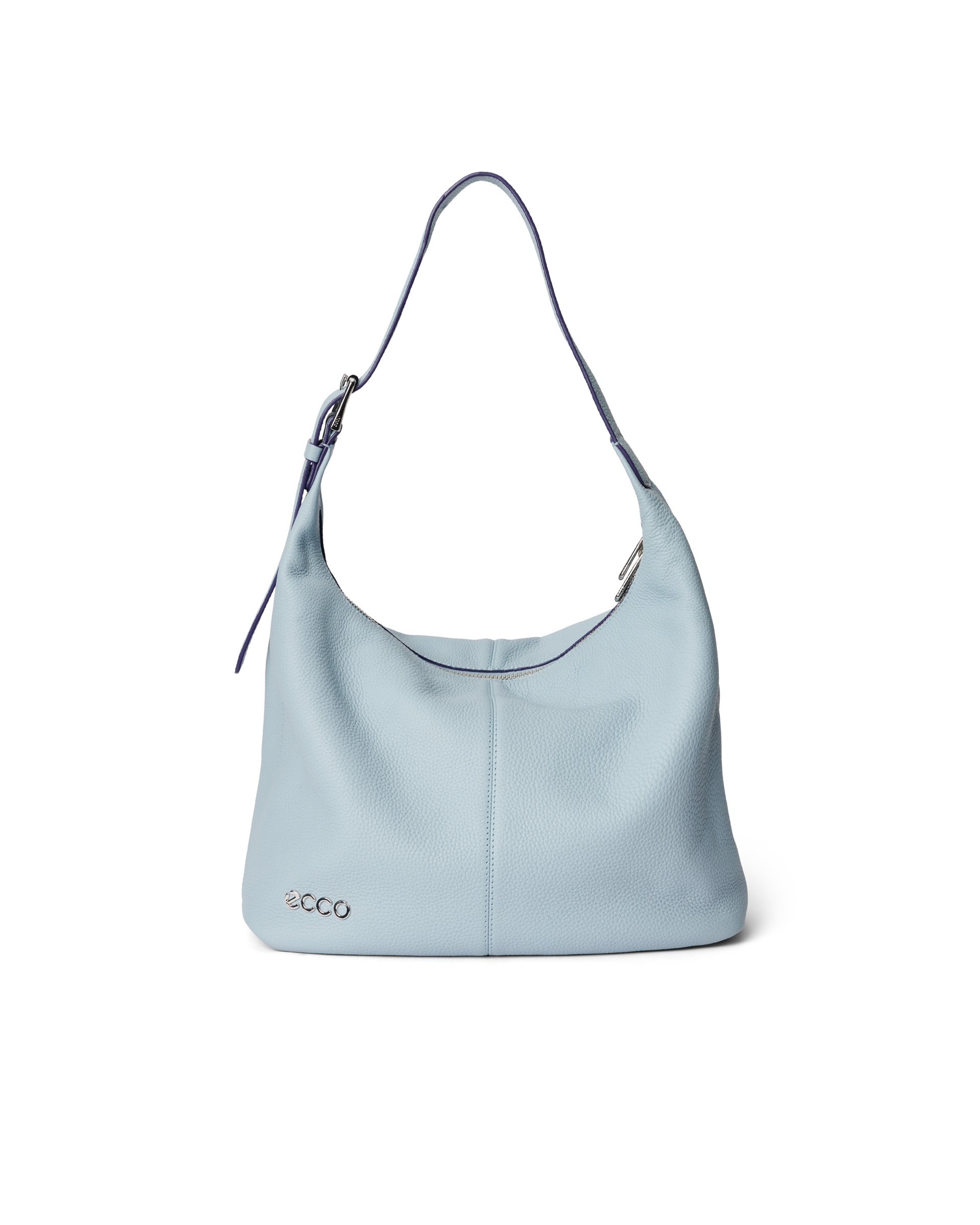 ECCO® Soft Medium Pebbled Leather Hobo Bag - Blue - Main