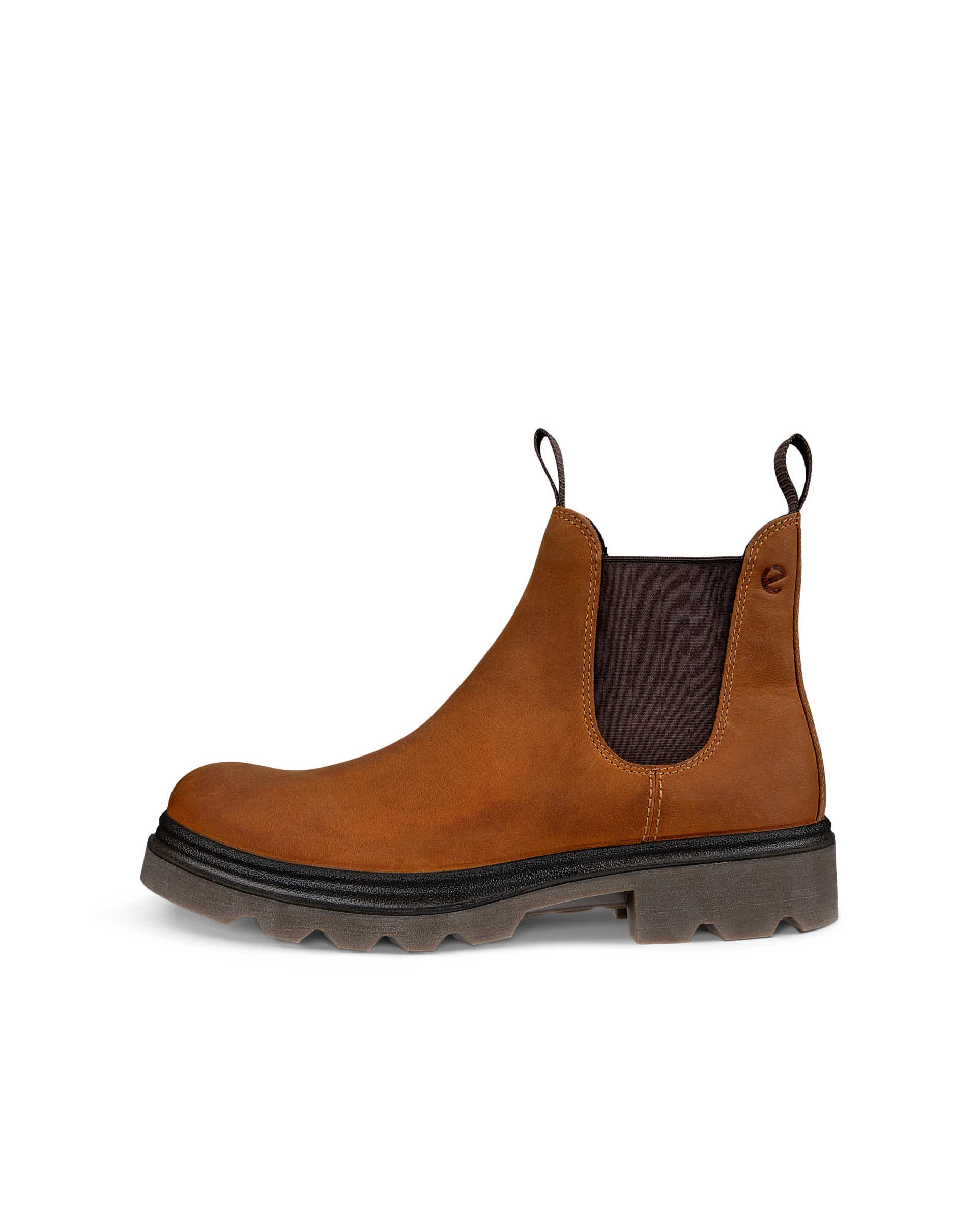 Men's ECCO® Grainer Nubuck Chelsea Boot - Brown - Outside