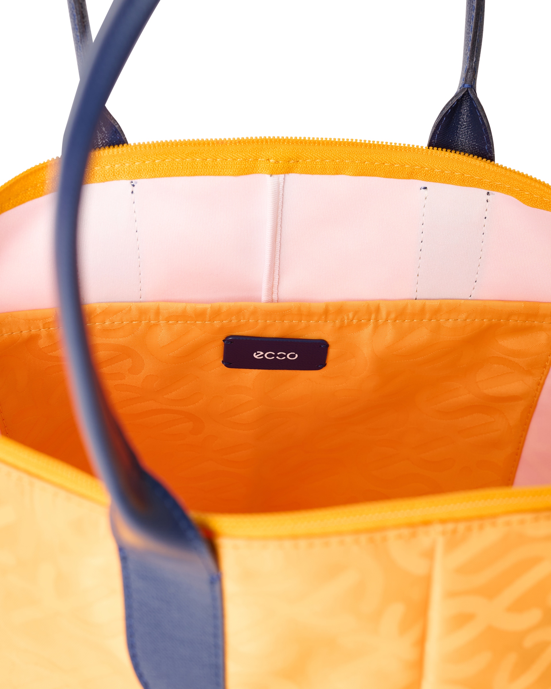 ECCO® Go Light E Wave Leather Tote Bag - Orange - Inside