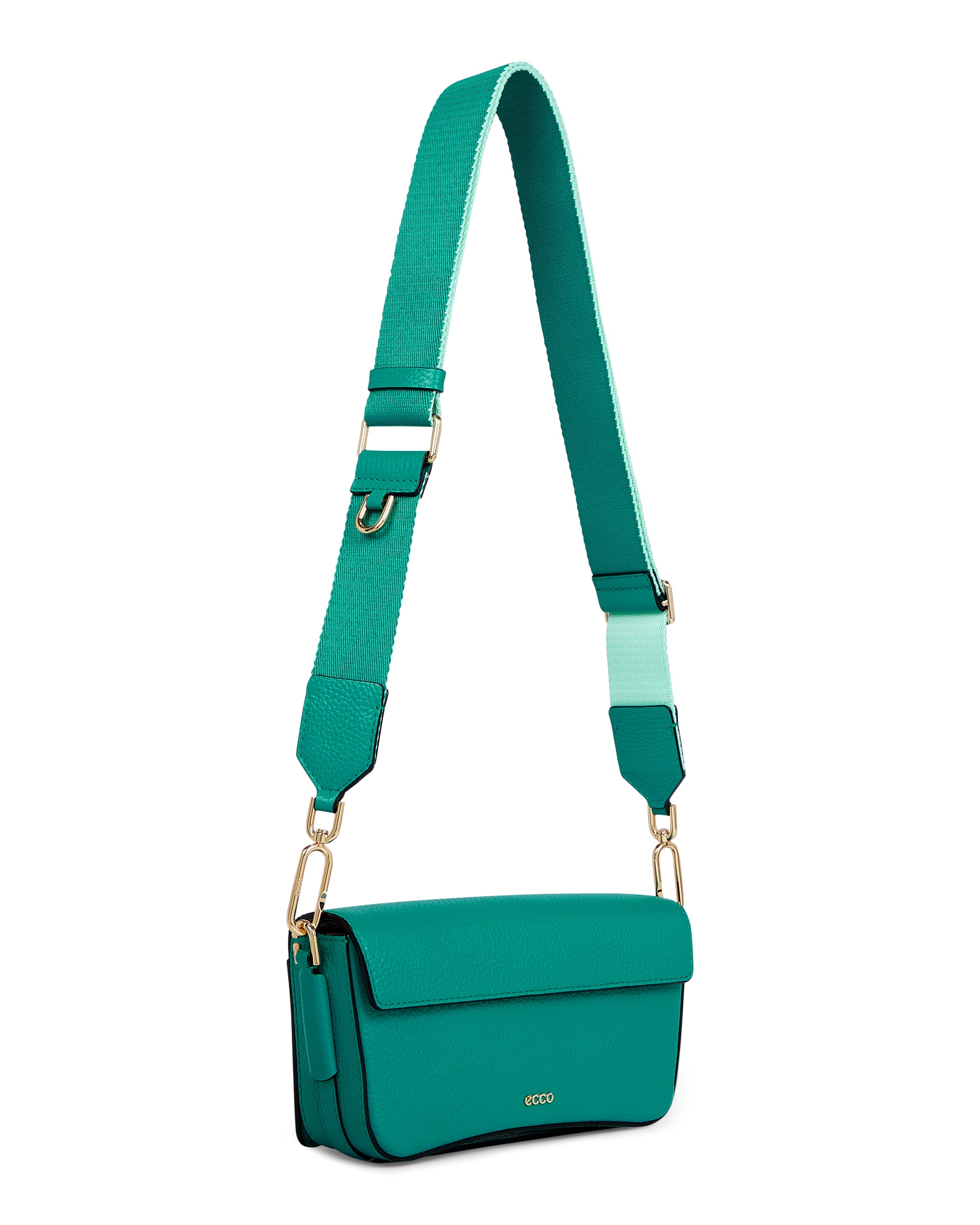 ECCO® Pinch Pop Pebbled Leather Pinch Crossbody Bag - Green - Main