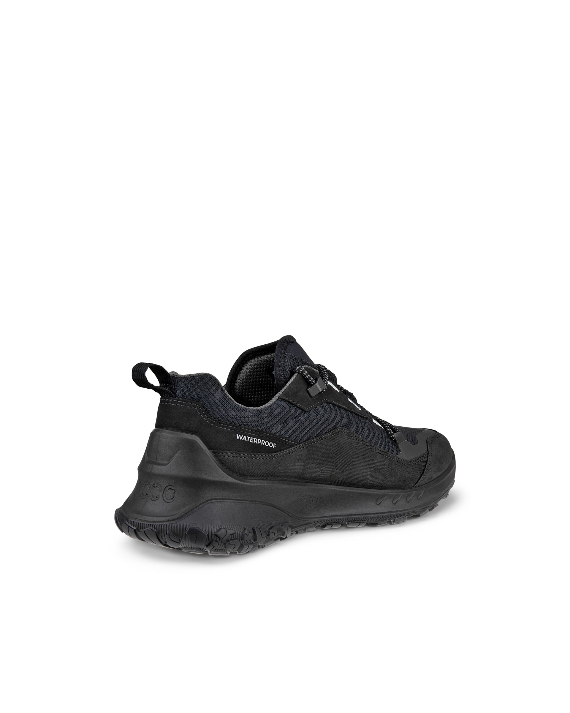 Men's ECCO® ULT-TRN Nubuck Waterproof Hiking Shoe - Black - Back
