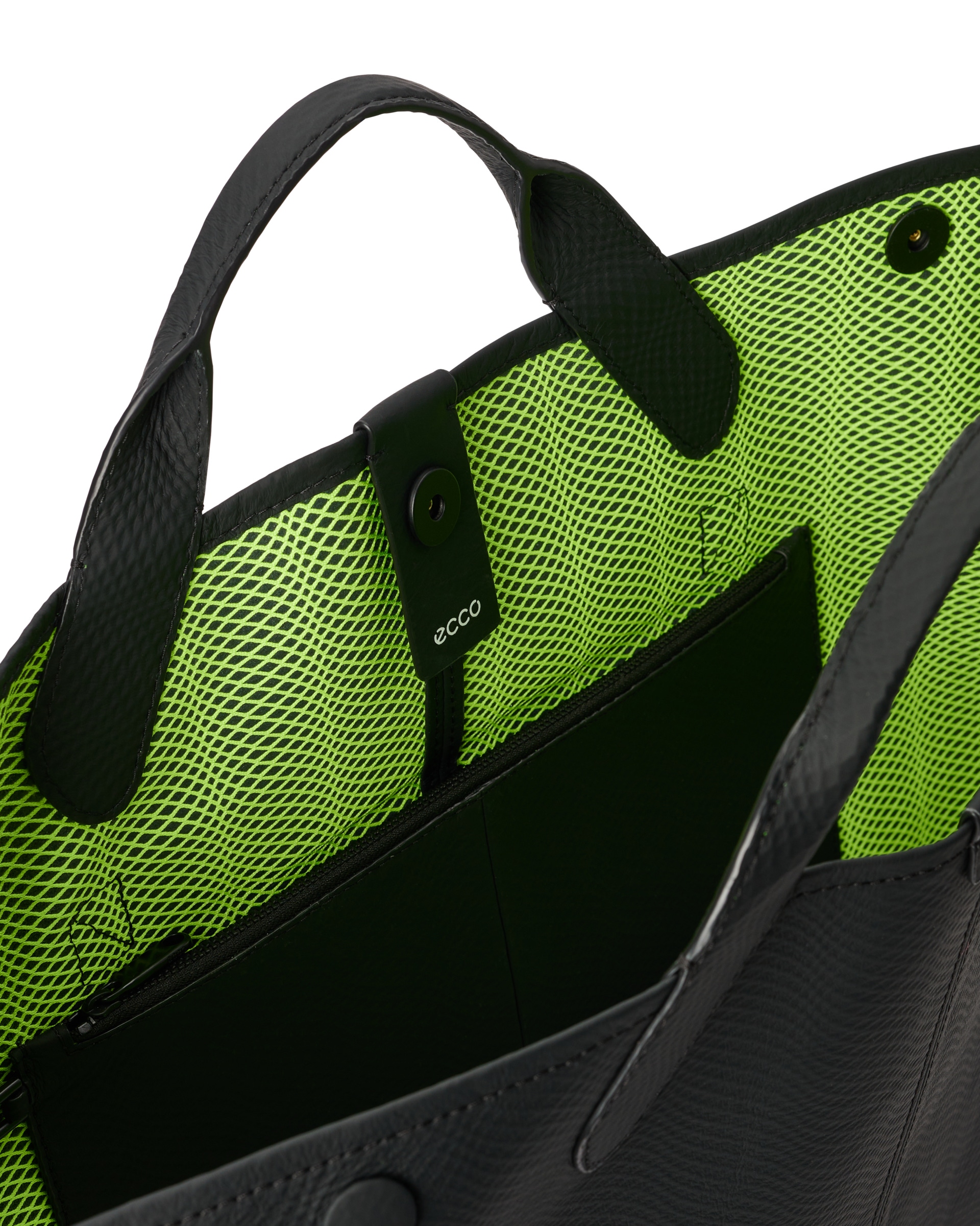 ECCOยฎ Soft East-West Leather Tote Bag - Black - Inside