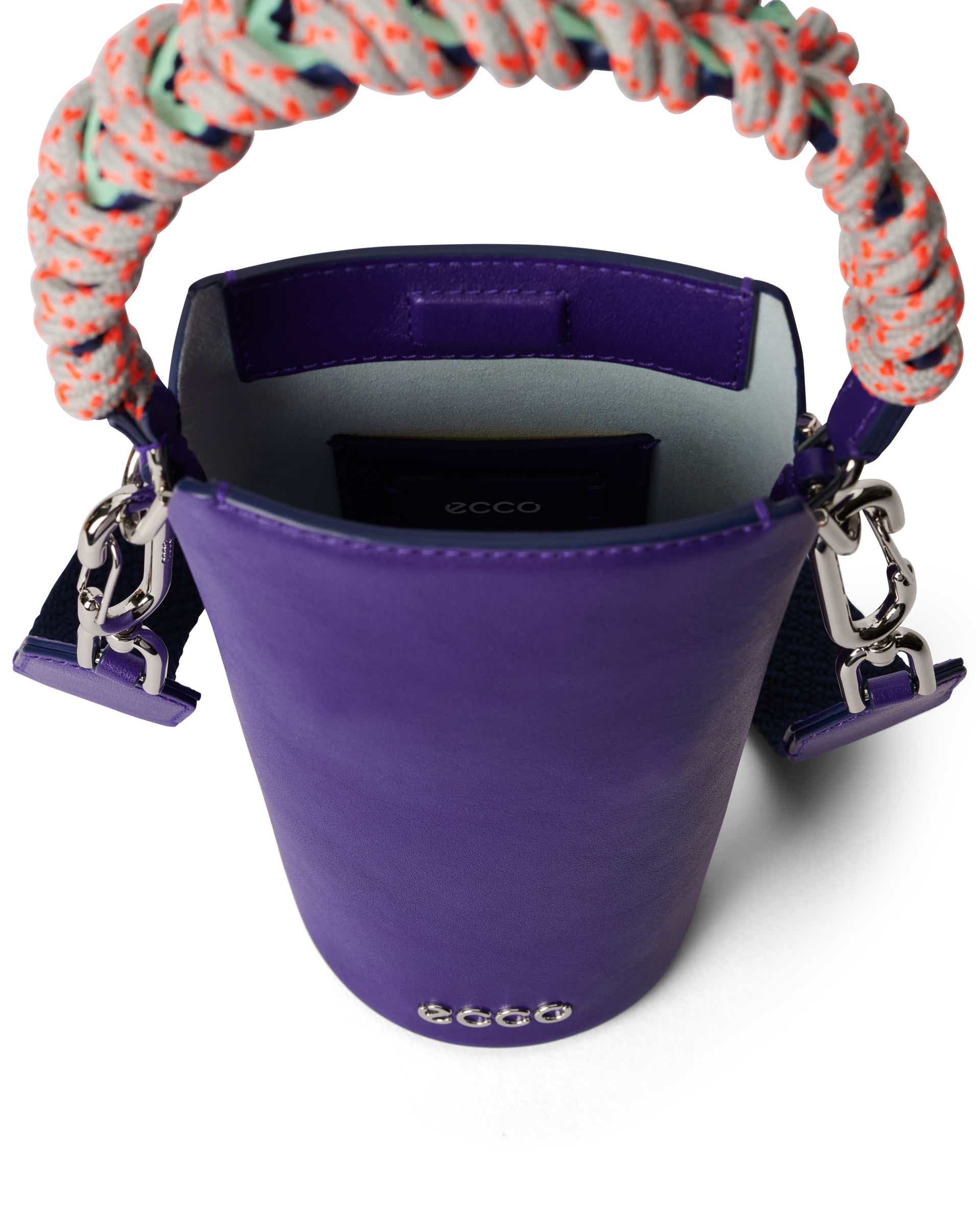 ECCO® Pot Soft Pebbled Leather Crossbody Bag - Purple - Inside