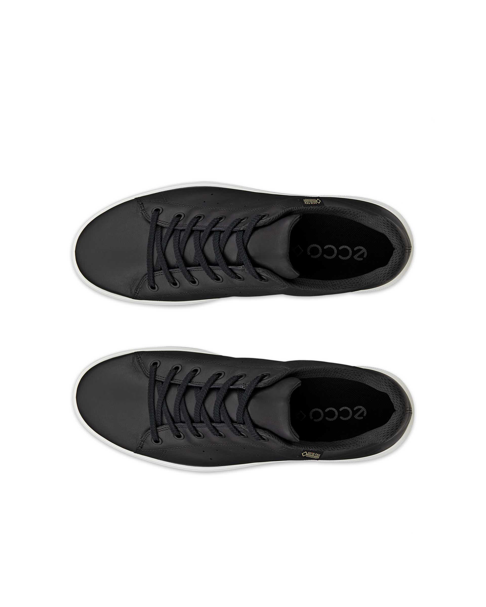 Men's ECCO® Street 720 Leather Gore-Tex Sneaker - Black - Top left pair