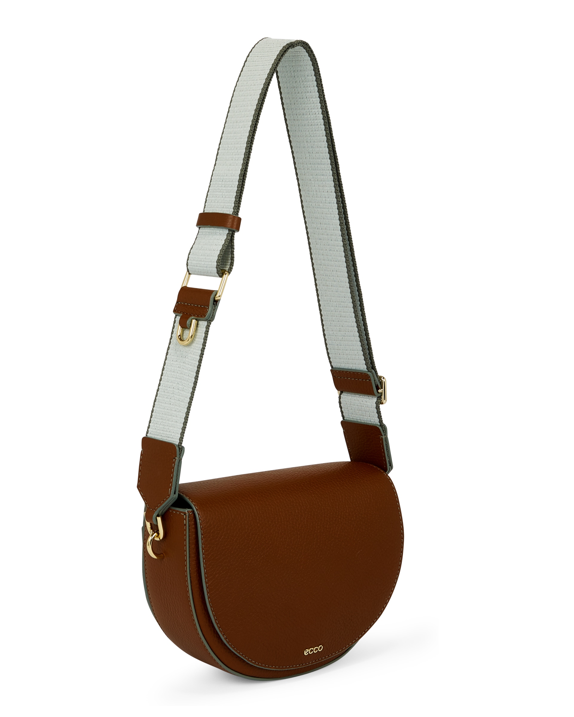 ECCO® Saddle Pebbled Leather Saddle Bag - Brown - Main