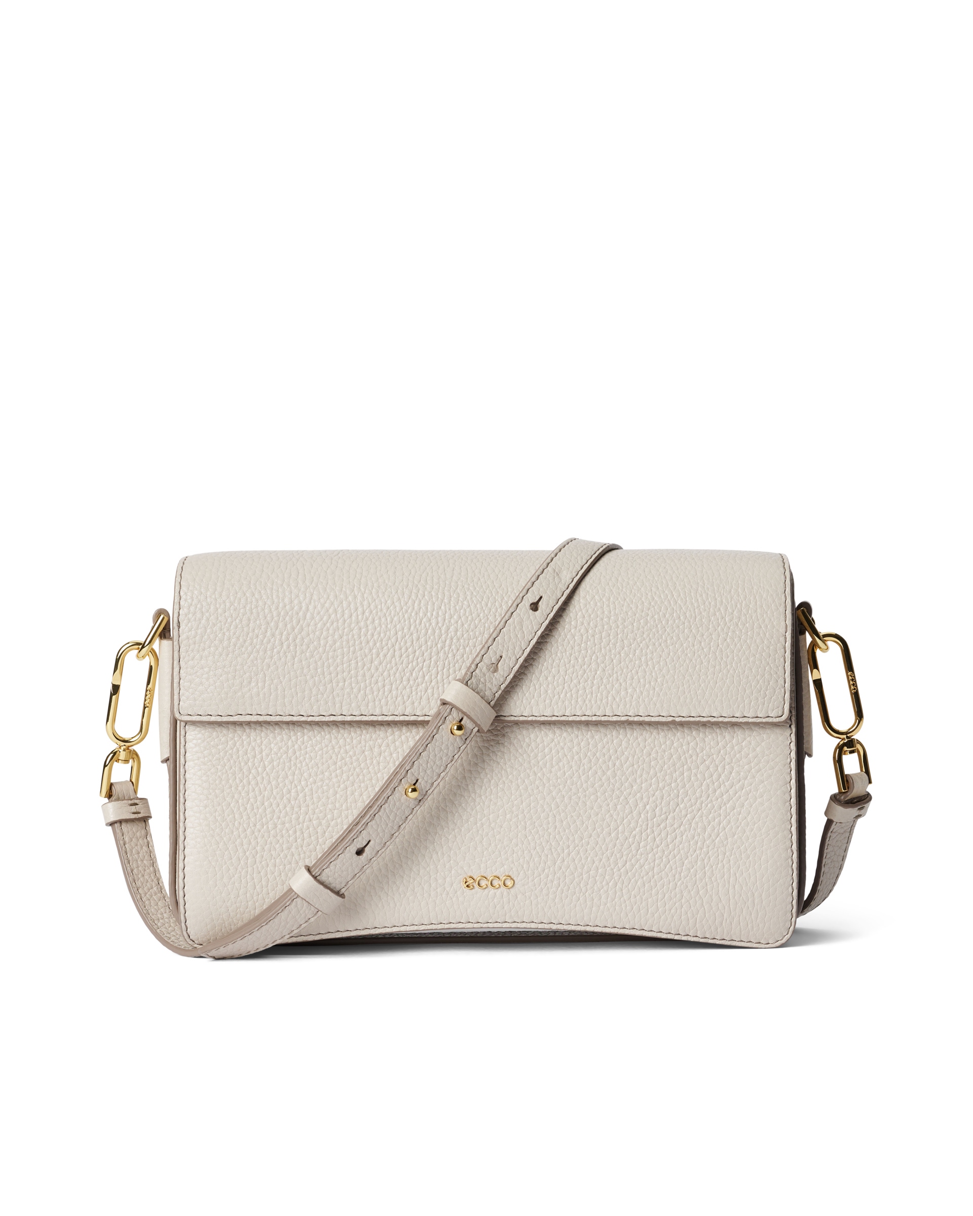 ECCO® Pinch Large Pebbled Leather Pinch Crossbody Bag - Beige - Main