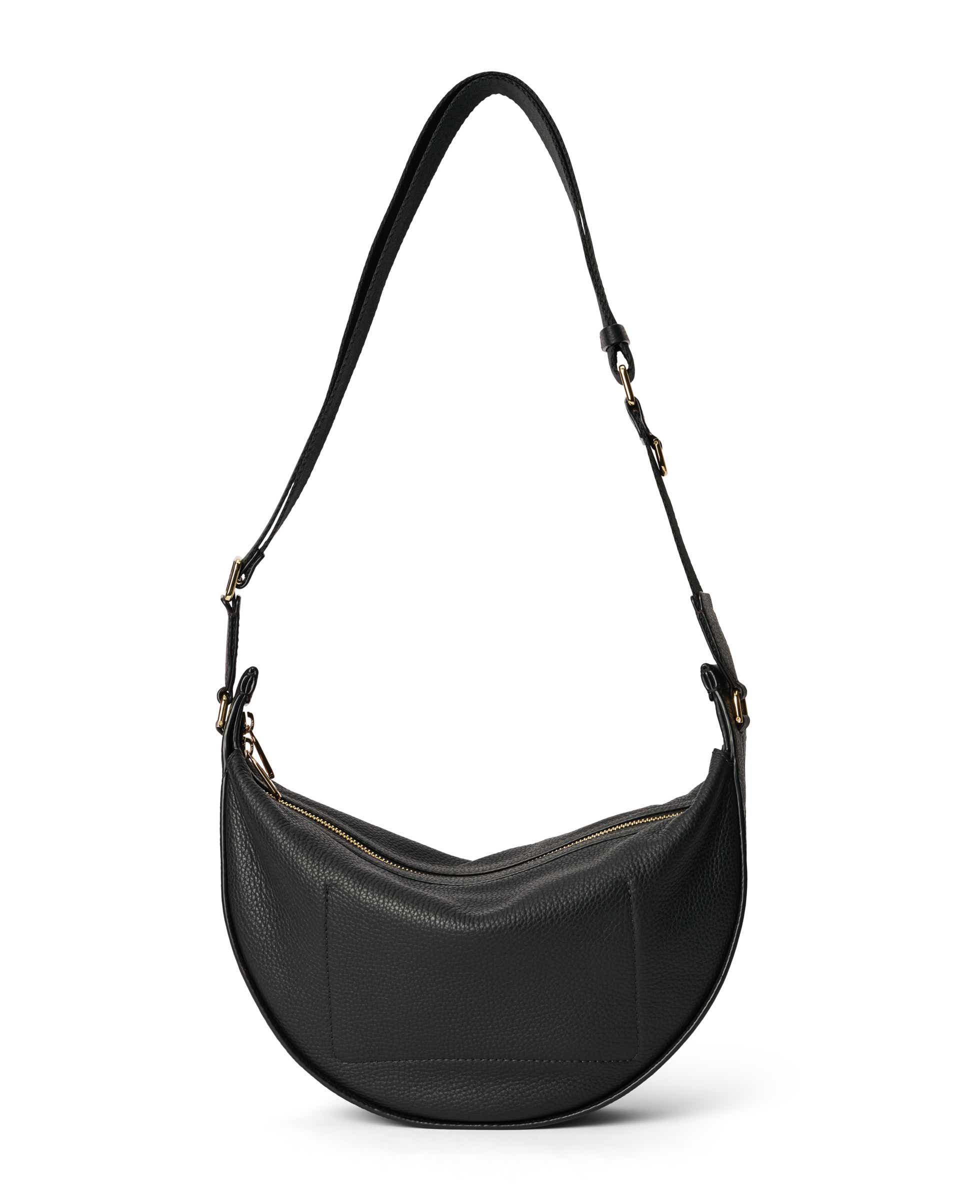 ECCO® Fortune Soft Pebbled Leather Shoulder Bag - Black - Back
