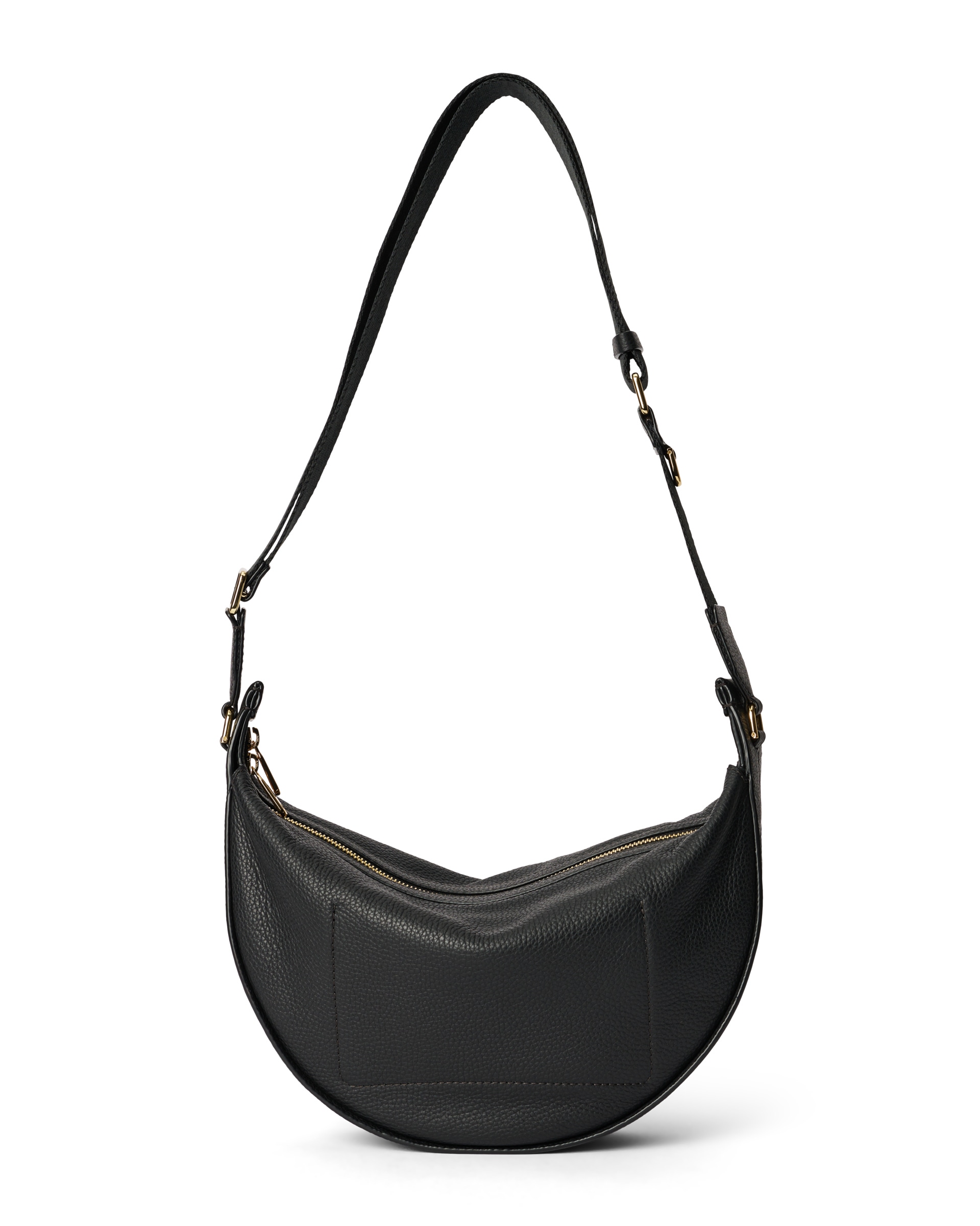 ECCOยฎ Fortune Soft Pebbled Leather Shoulder Bag - Black - Back