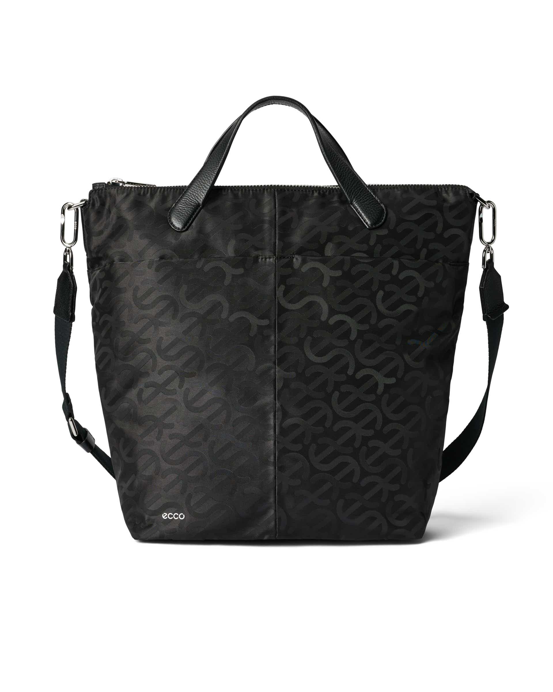 ECCO® Tote Large Jacquard Wave Textile Tote Bag - Black - Main