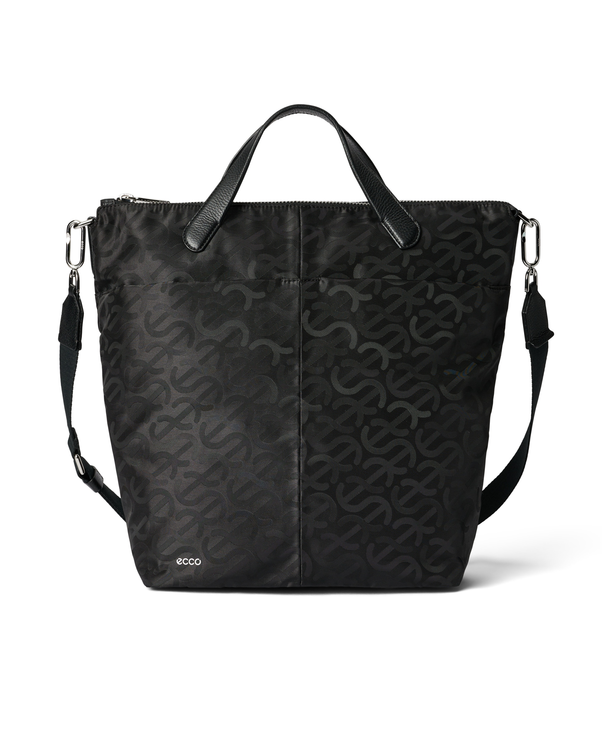ECCO® Tote Large Jacquard Wave Textile Tote Bag - Black - Main