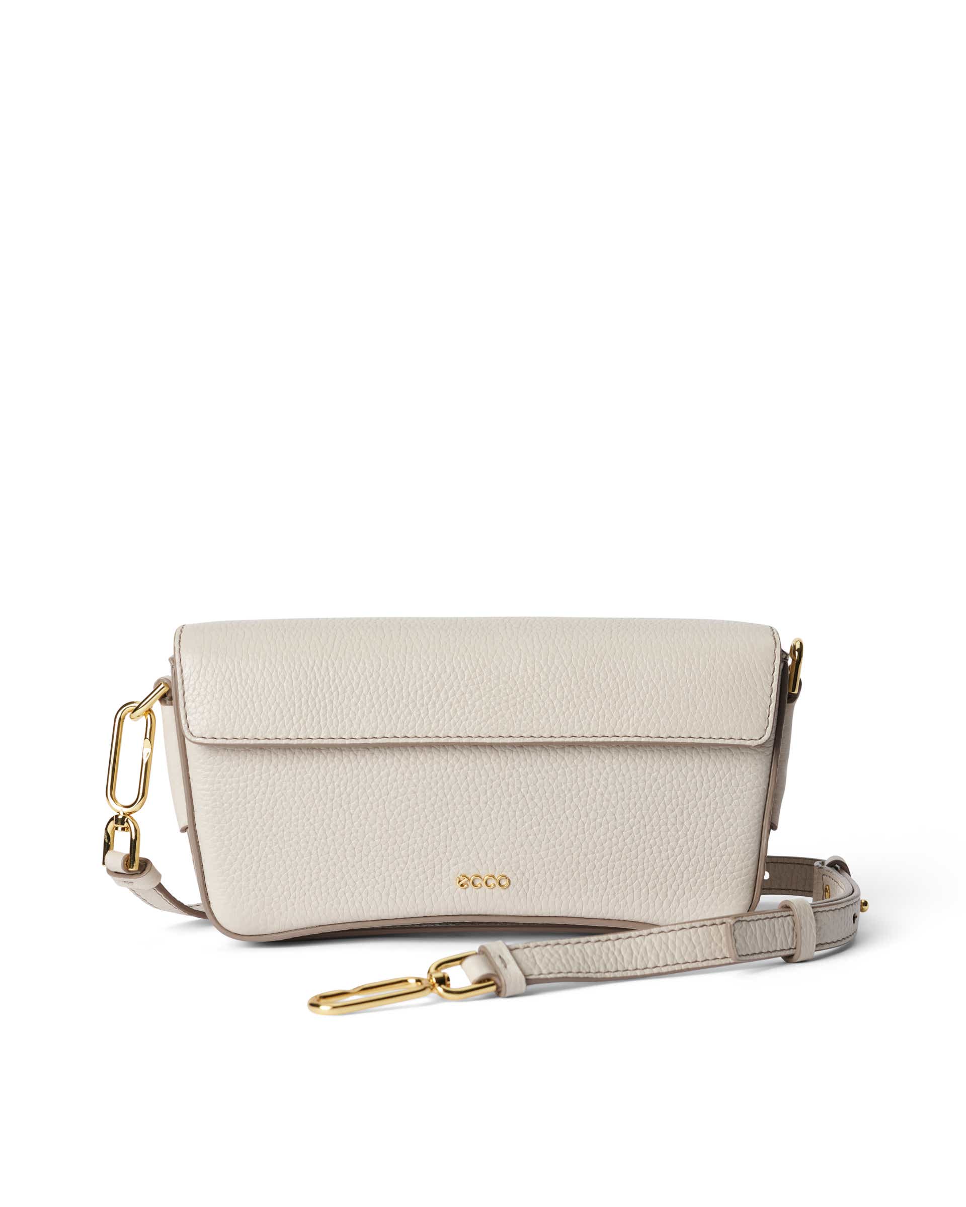 ECCO® Pinch Pebbled Leather Pinch Crossbody Bag - Beige - Main