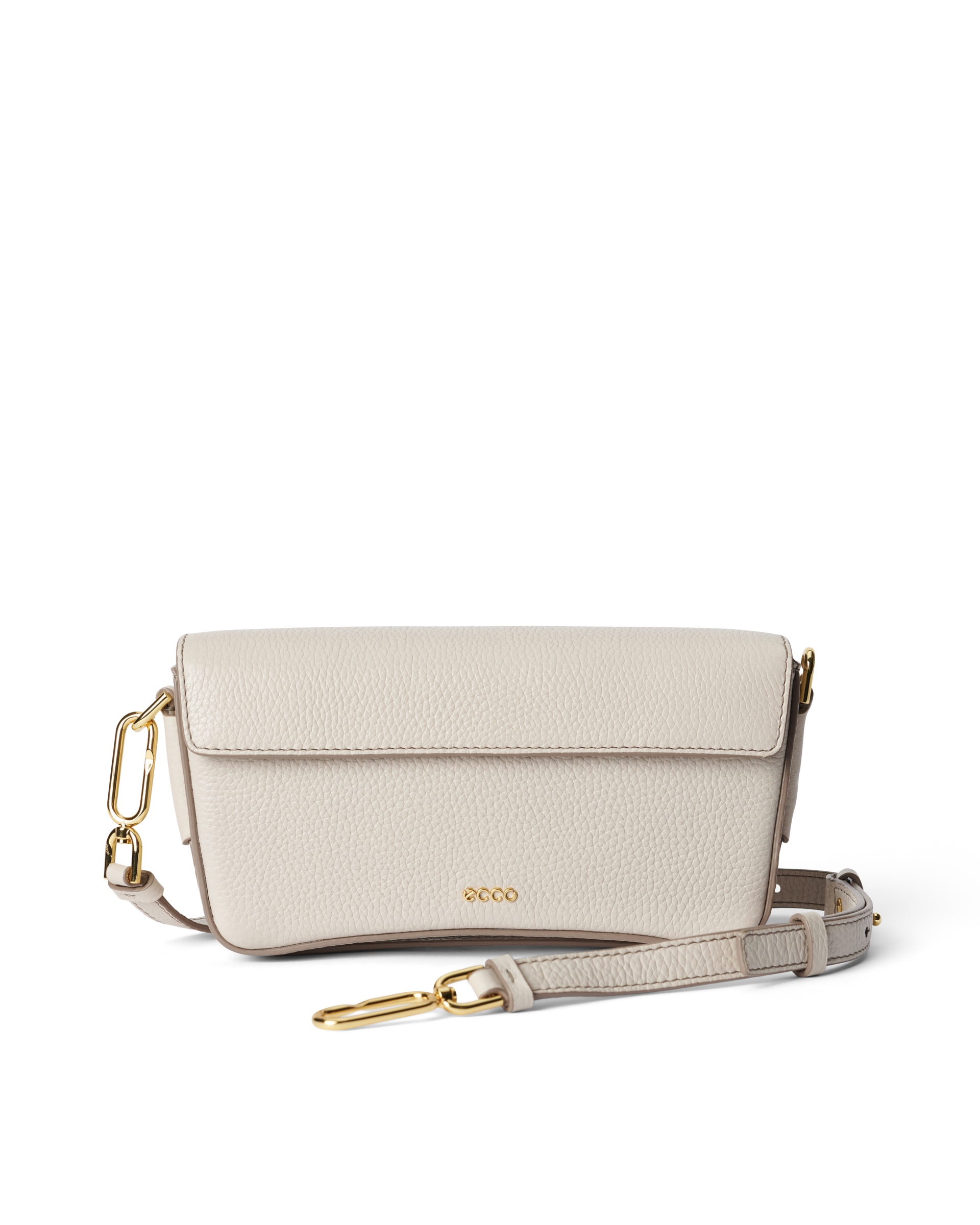 ECCO® Pinch Pebbled Leather Pinch Crossbody Bag - Beige - Main