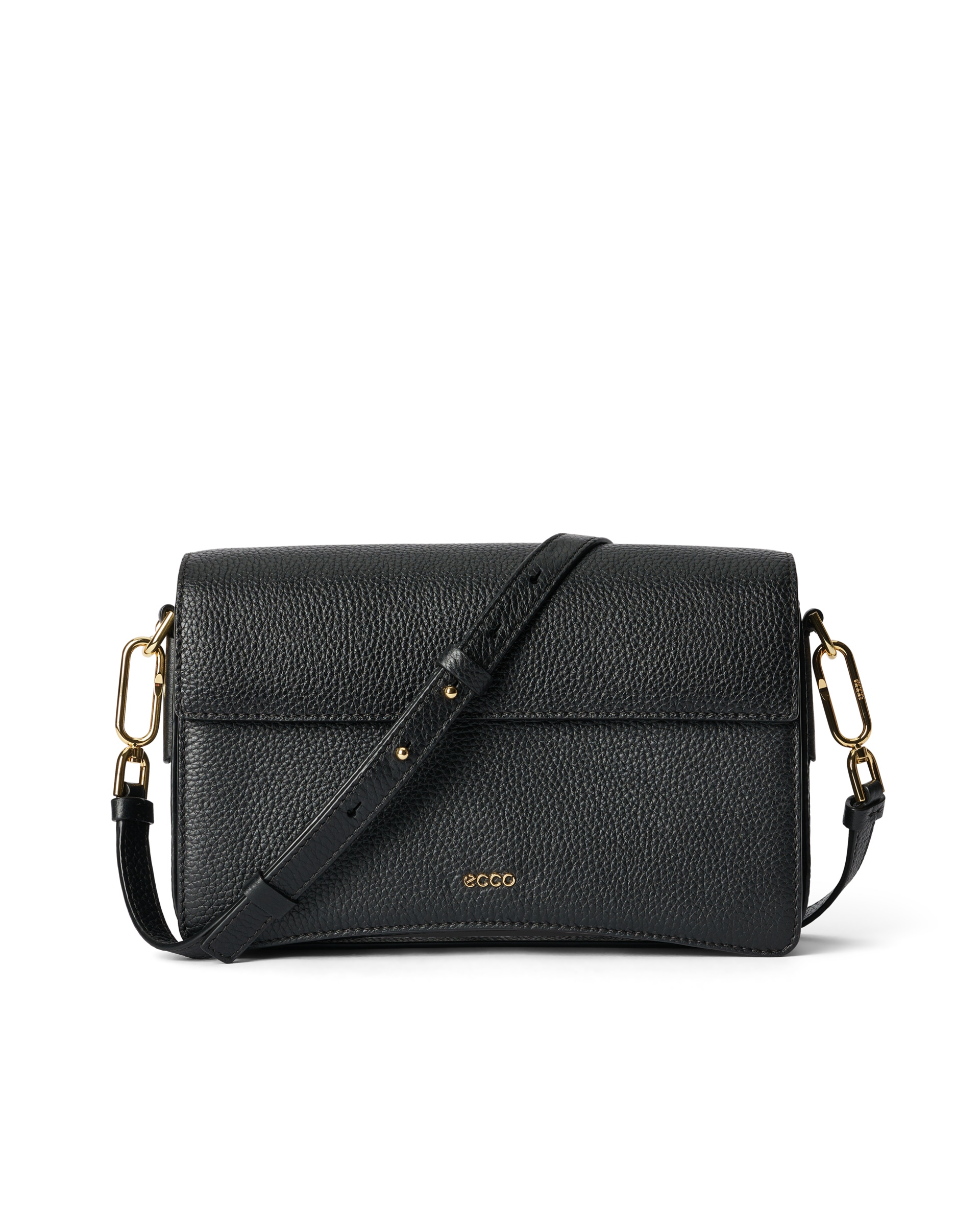ECCOยฎ Pinch Large Pebbled Leather Pinch Crossbody Bag - Black - Main