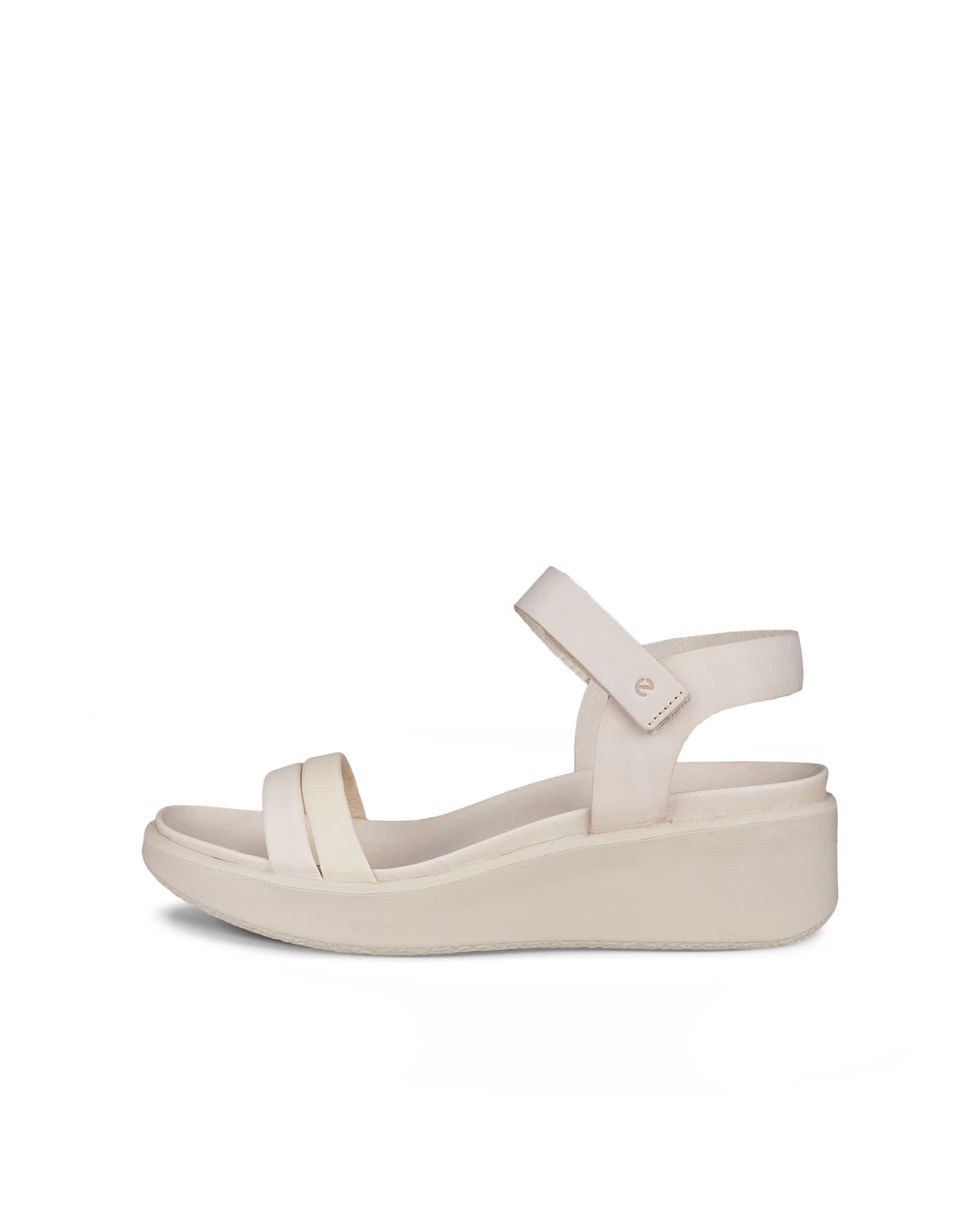 Women's ECCO® Flowt Wedge LX Leather Sandal - Blue - Outside