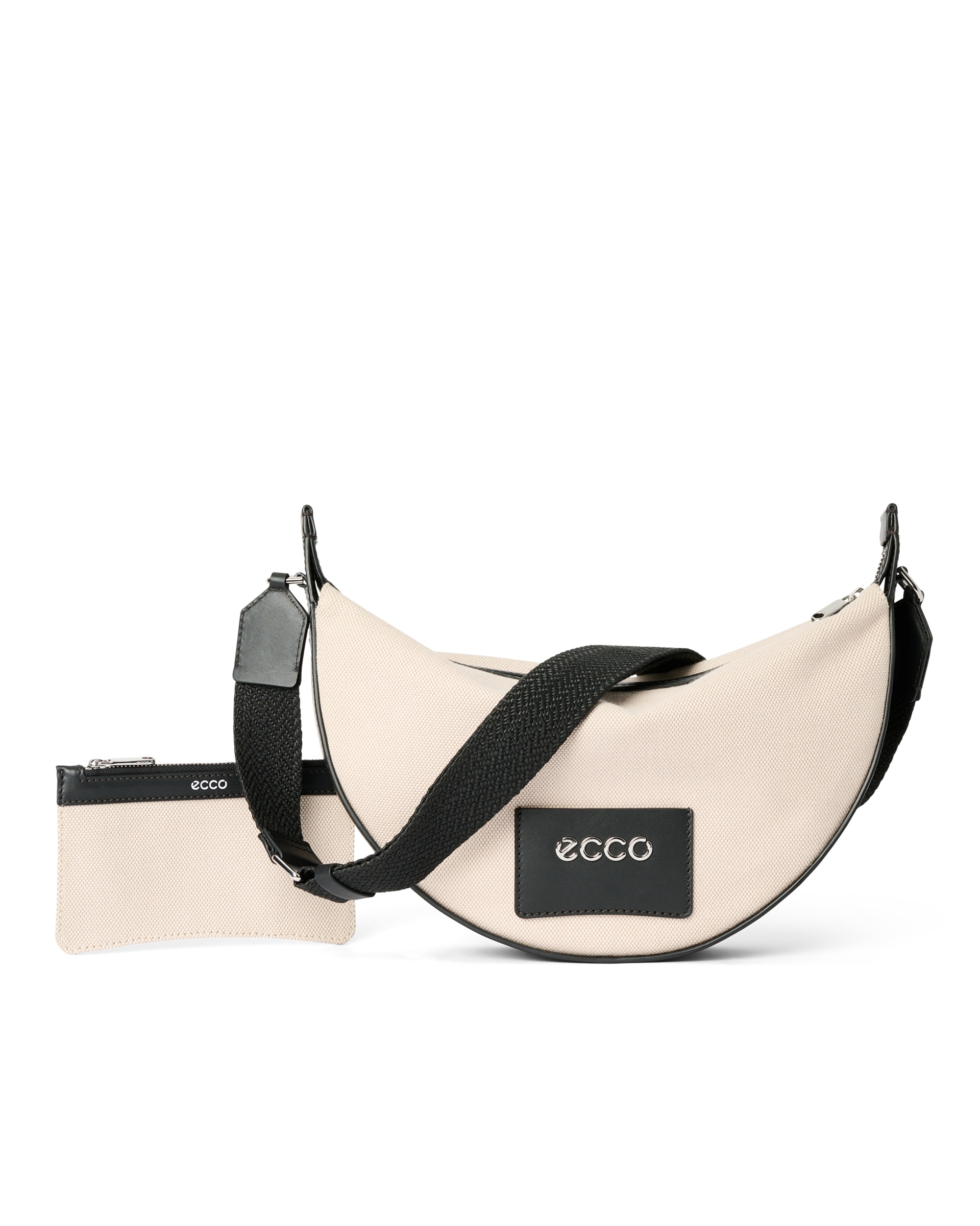 ECCOยฎ Fortune Medium Canvas Leather Crossbody Bag - Beige - Main