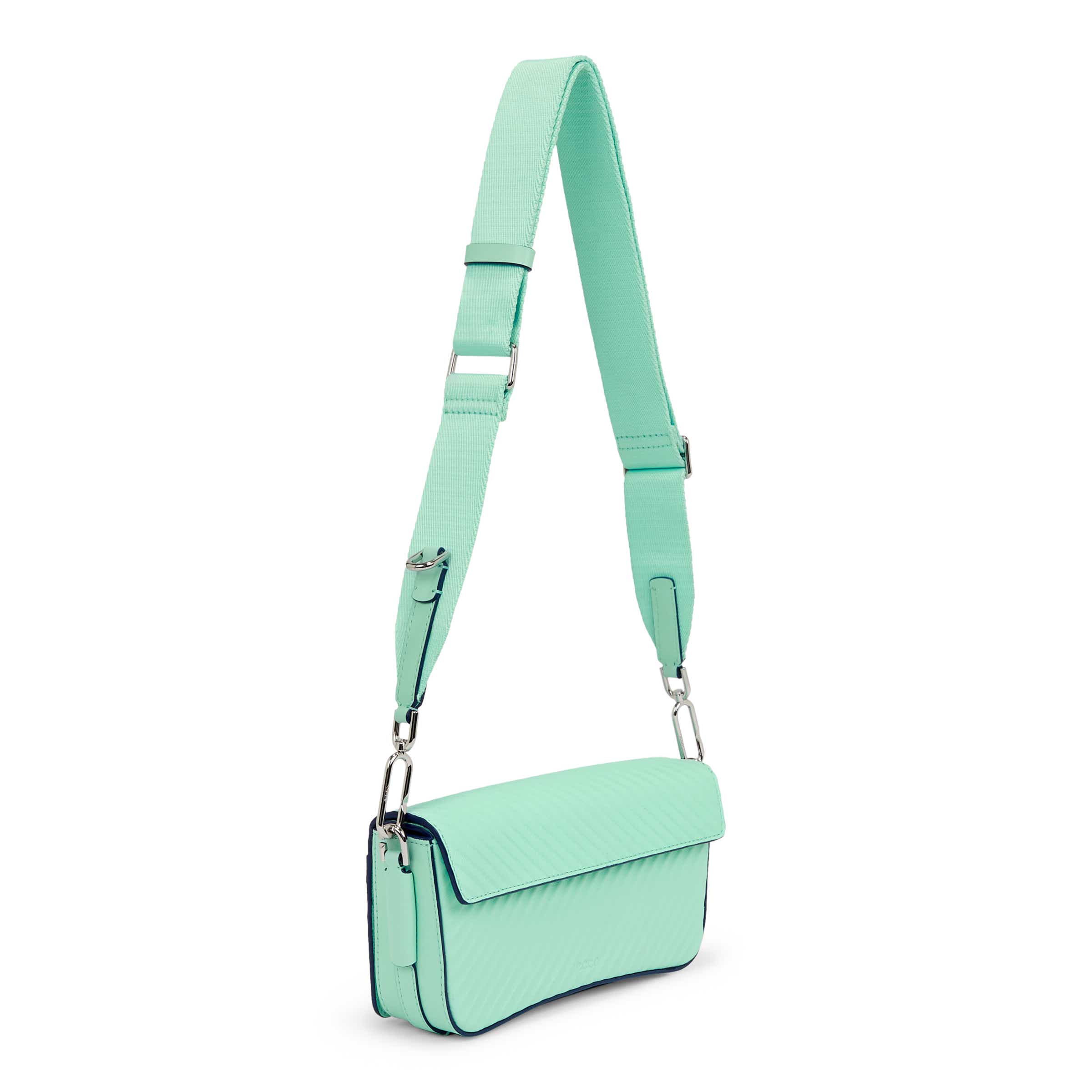 ECCO® Pinch Compact Grooved Leather Pinch Crossbody Bag - Blue - Main