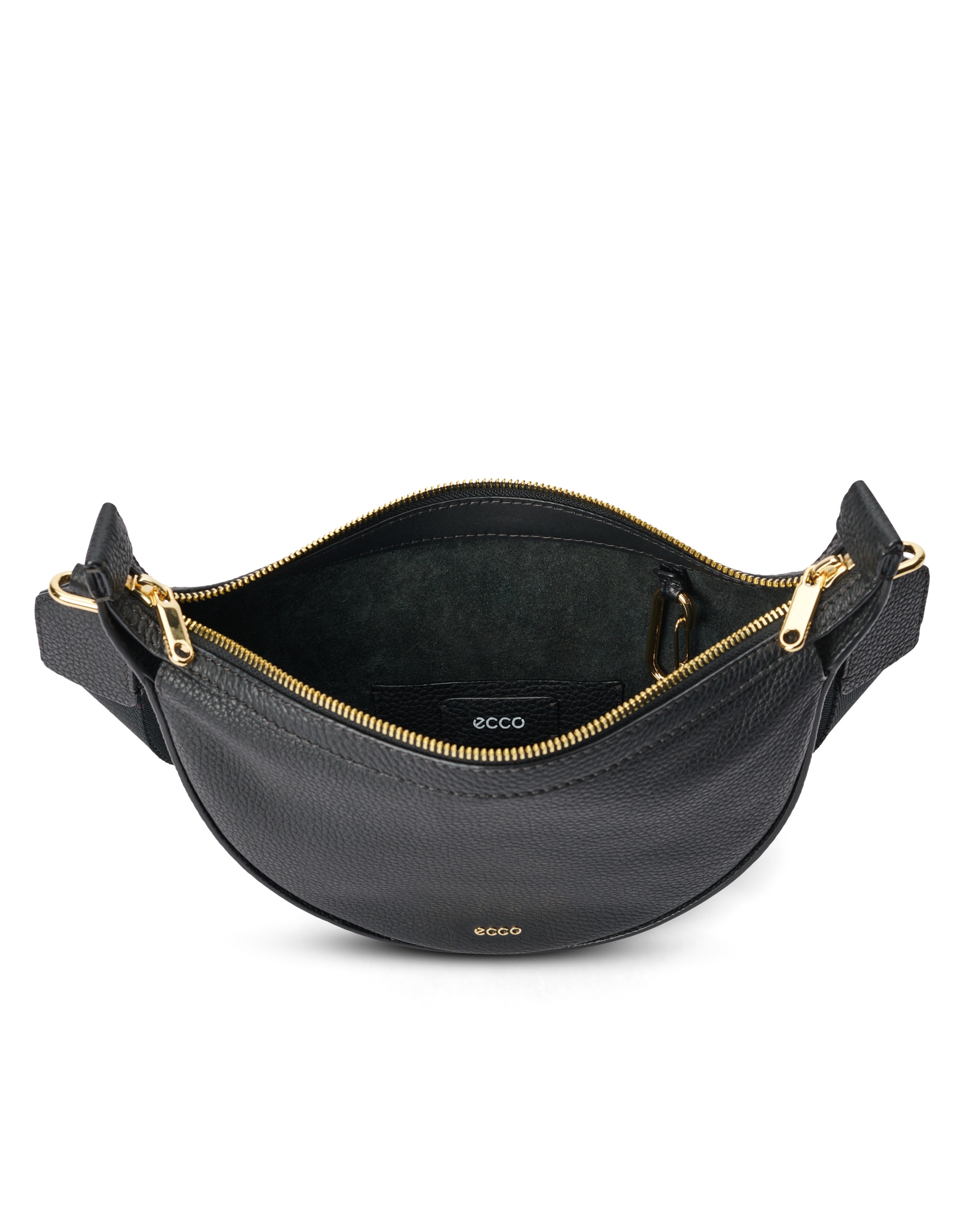 ECCOยฎ Fortune Pebbled Leather Crossbody Bag - Black - Inside